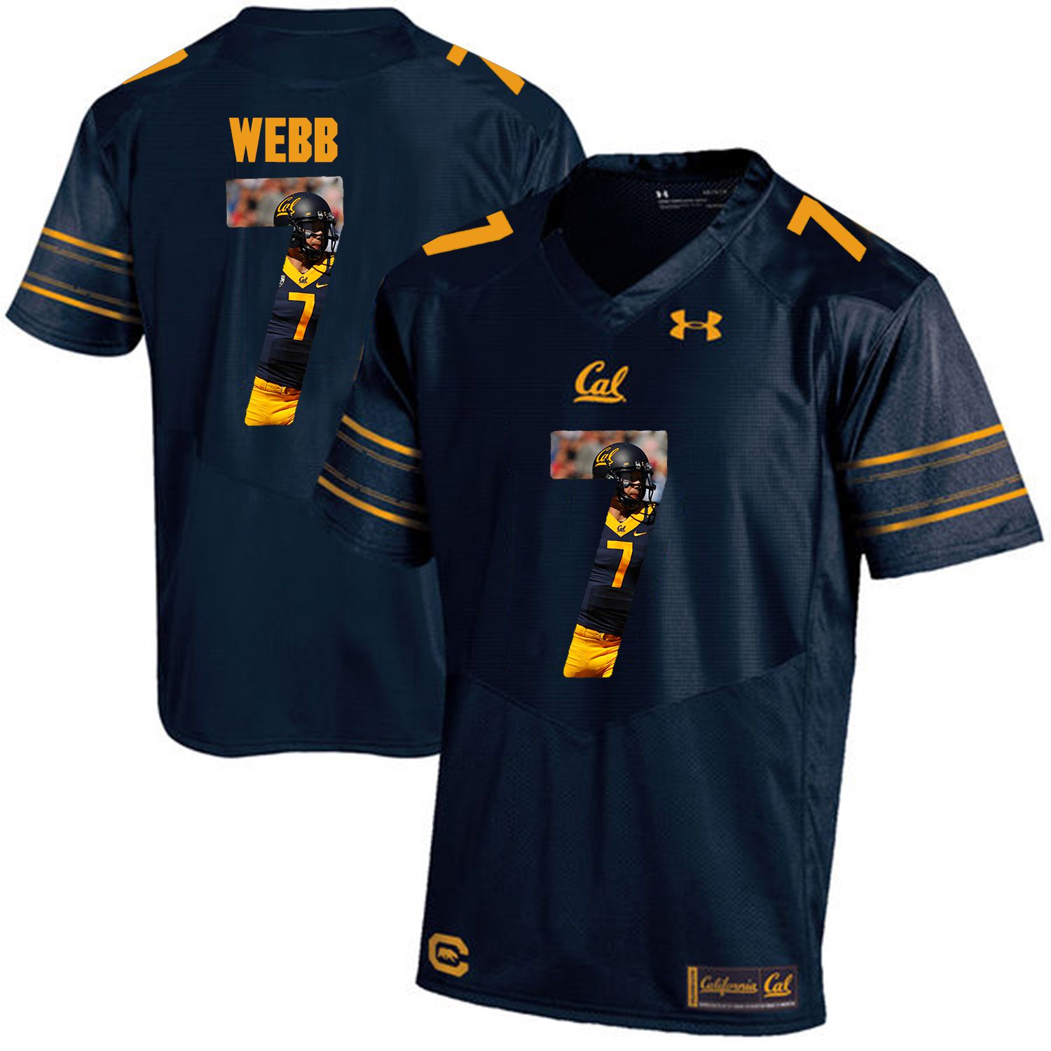 Men California Golden Bears 7 Davis Webb Dark blue Customized NCAA Jerseys1